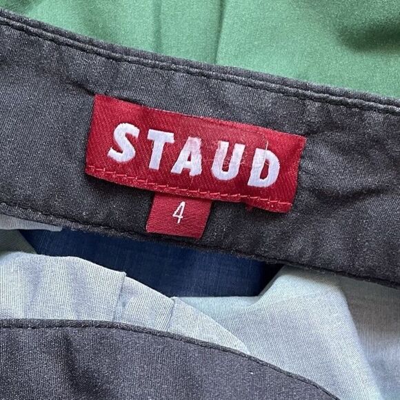 STAUD Sea Skirt Womens 4 Formentera Stripe Midi A-Line Cotton Blend Side Zip - Picture 8 of 11